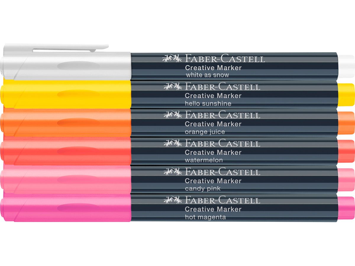 FABER-CASTELL Creative Marker 1-3mm 160705 Summer breeze 6 pièces (4005401607052)