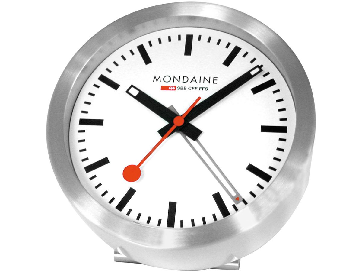 MONDAINE Mur / Horloge de table 125mm A997.16SBB.1 blanc, réveil (7611382636010)