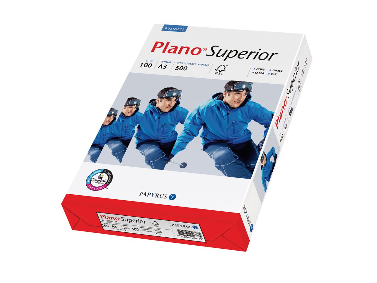 PLANO SUPERIOR Kopierpapier FSC A3 88026789 weiss, 100 g BB 500 Blatt (7318761027079)
