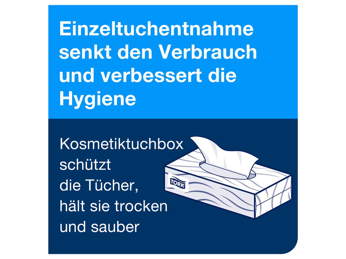 TORK Tissus cosmétiques 140280 blanc, 2 plis 100 feuilles (7322540594805)