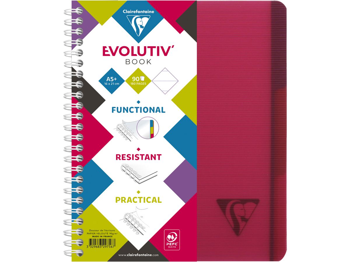 CLAIREFONTAINE LINICOLOR Cahier A5+ 329756 L8+MC 90 feuilles (3329683297567)