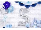 PARTYDECO Ballon en plastique no. 5 86cm FB1M-5-018 argent (5902230736054)