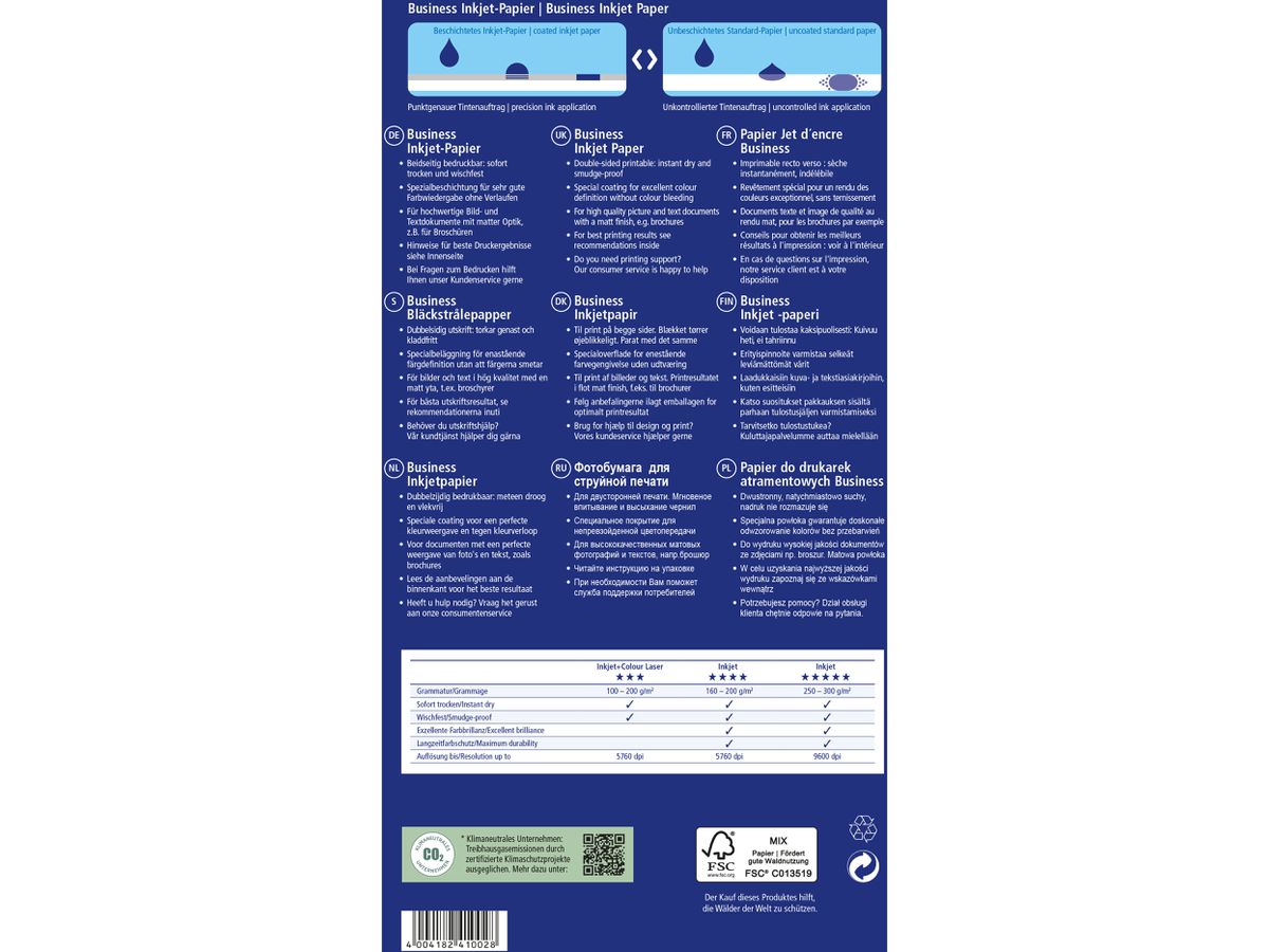 AVERY ZWECKFORM InkJet Paper A4 2576-150 120g, bianco 150 fogli (4004182410028)