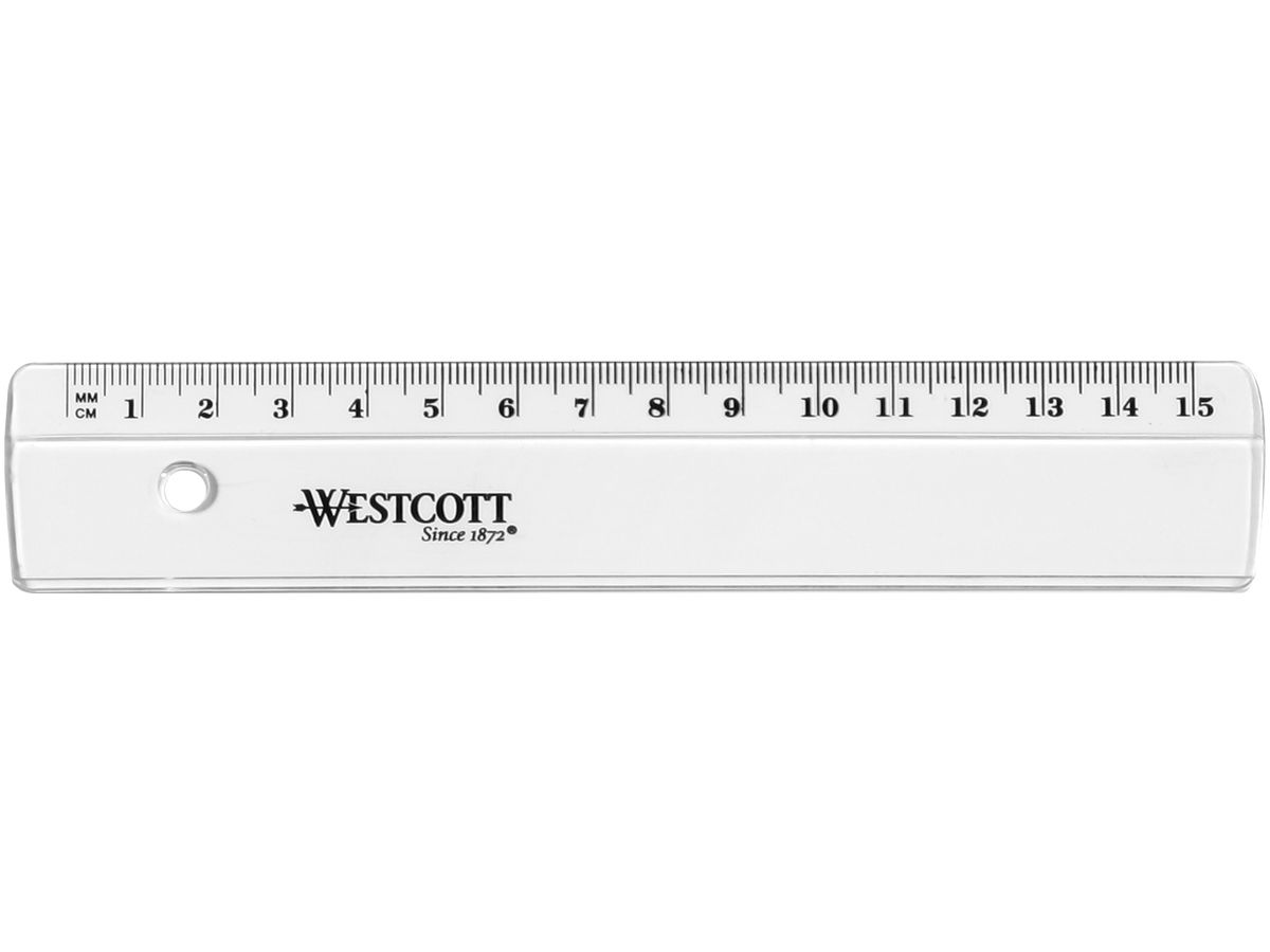 WESTCOTT Kunststofflineal 15cm E10150 BP (4027521512238)