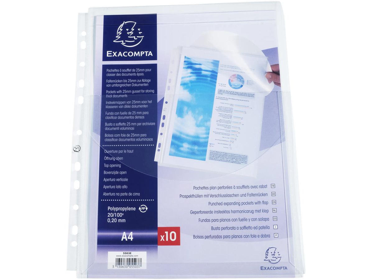 EXACOMPTA Schutzhülle A4 5503E 25mm 10 Stück (3130630055037)