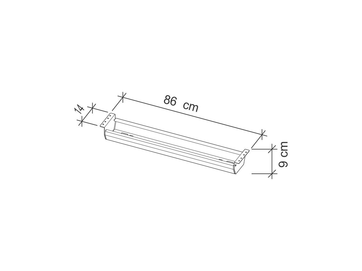 APOLLO Goulotte de câbles 86cm VKC12/W blanc, pour tables de 120cm (4032062193853)