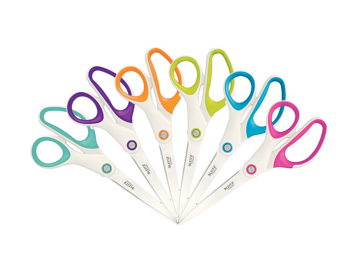 LEITZ Forbice titano WOW 53192051 bianco/blu ghiaccio 20.5cm (4002432103201)