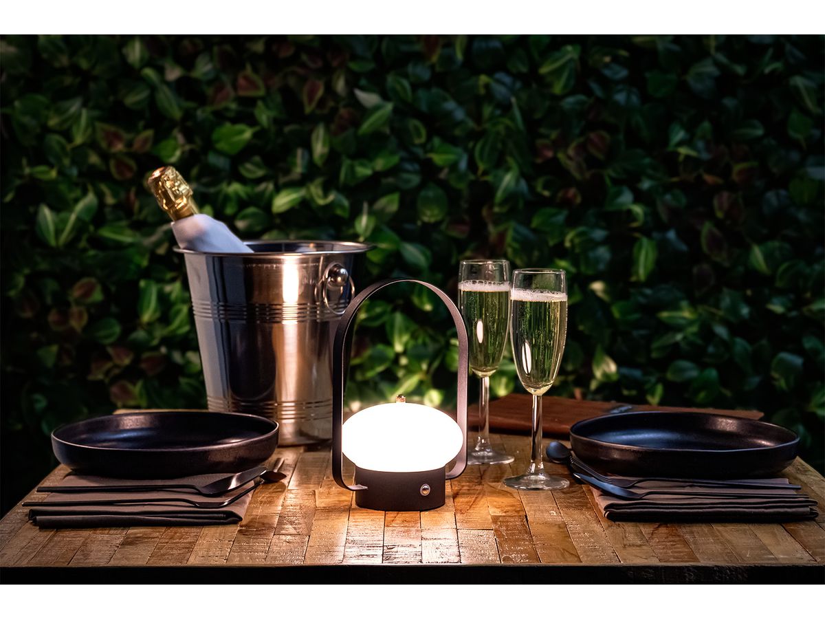 SECURIT Lampe de table BARCELONA LP-BA-BL noir, batterie, dimmable (8720663161048)