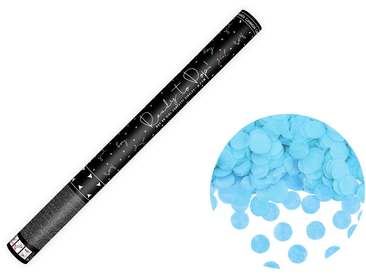 PARTYDECO Canon à confettis 60cm TUKR60-001 Ready to pop bleu (5900779101562)