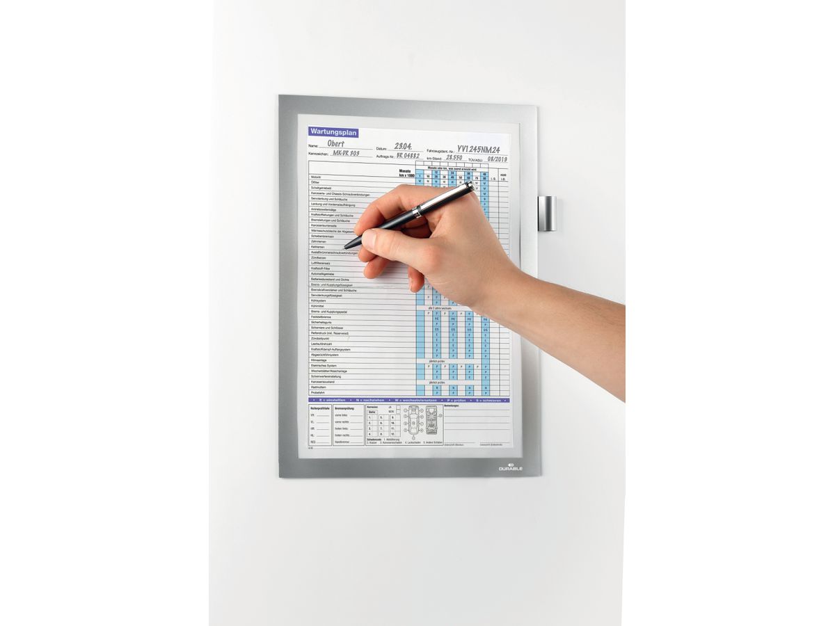DURABLE Magnetic Note DURAFRAME A4 498923 metallic silver (4005546989686)