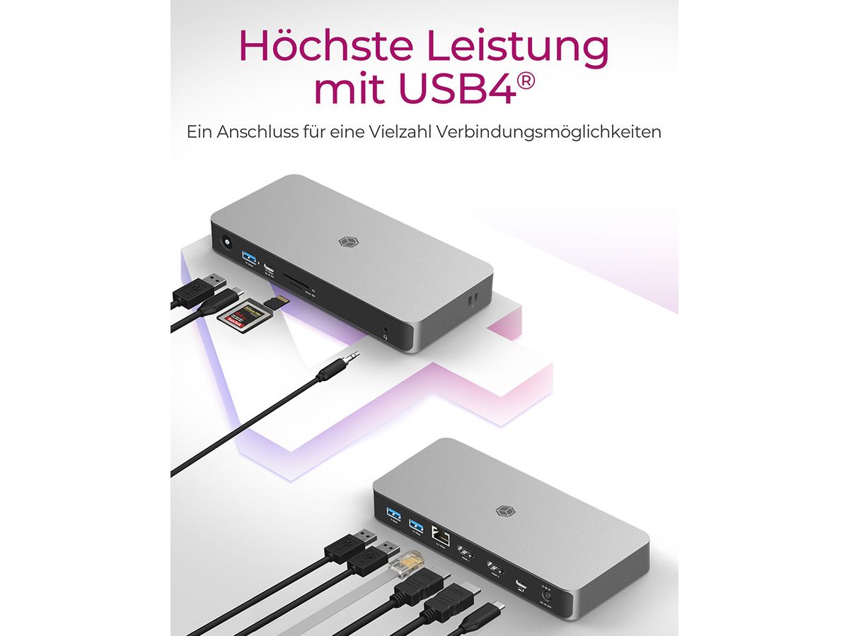 ICY BOX USB4 DockingStation IB-DK2880-C41 2x8K HDMI, 3x USB-A 1x USB-C (4250078173632)
