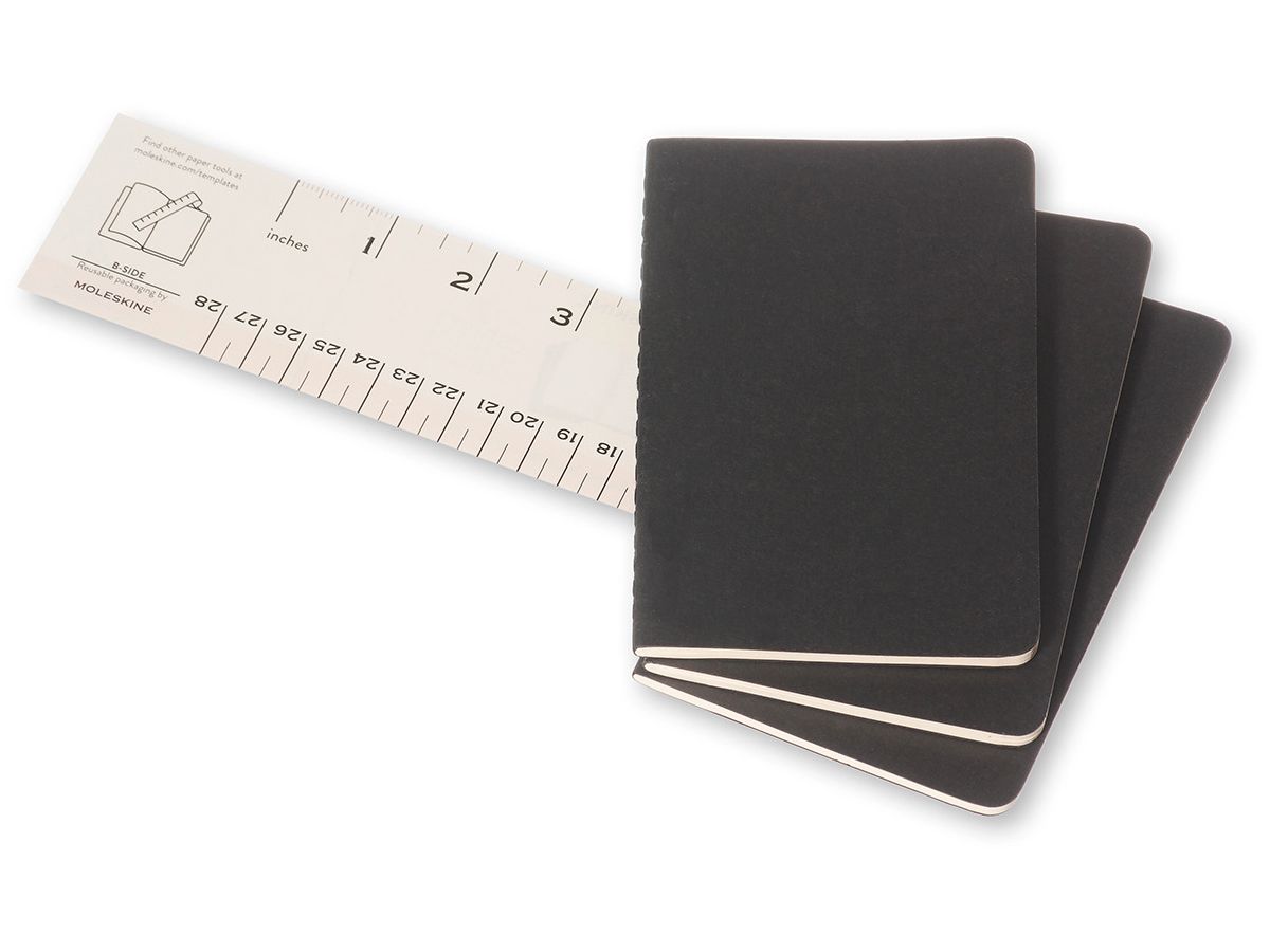 MOLESKINE Notizheft Cahier A6 704918 blanko, schwarz 3 Stück (9788883704918)