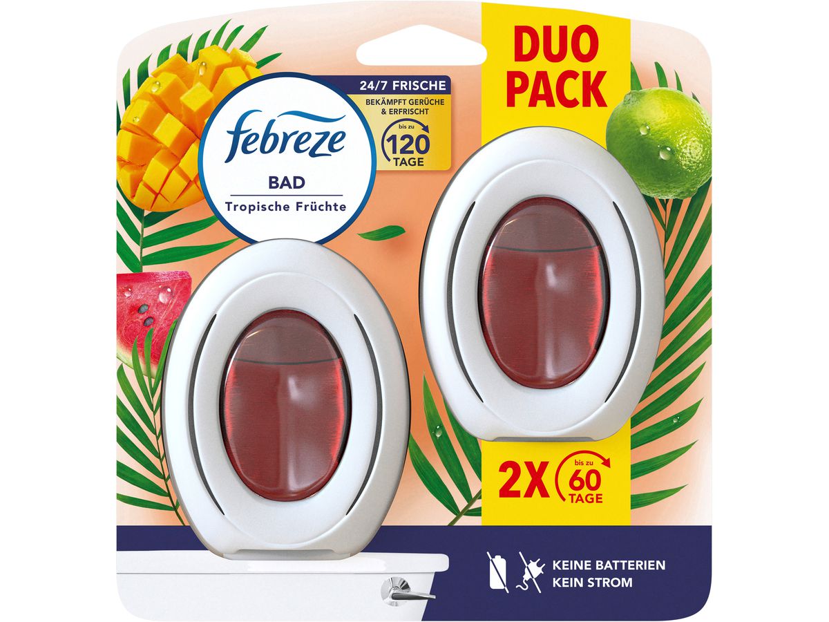 FEBREZE Bad Lufterfrischer 972115 Tropische Früchte 2x8ml (8700216657174)