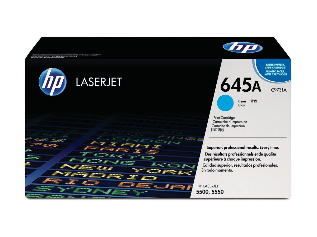 HP Cartouche toner 645A cyan C9731A Color LaserJet 5500 12'000 p. (0088698445419)