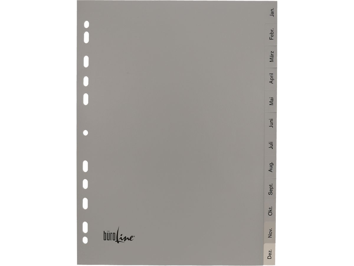 BÜROLINE Registro PP A4 40949 grigio Jan-Dez TD (7612532058171)