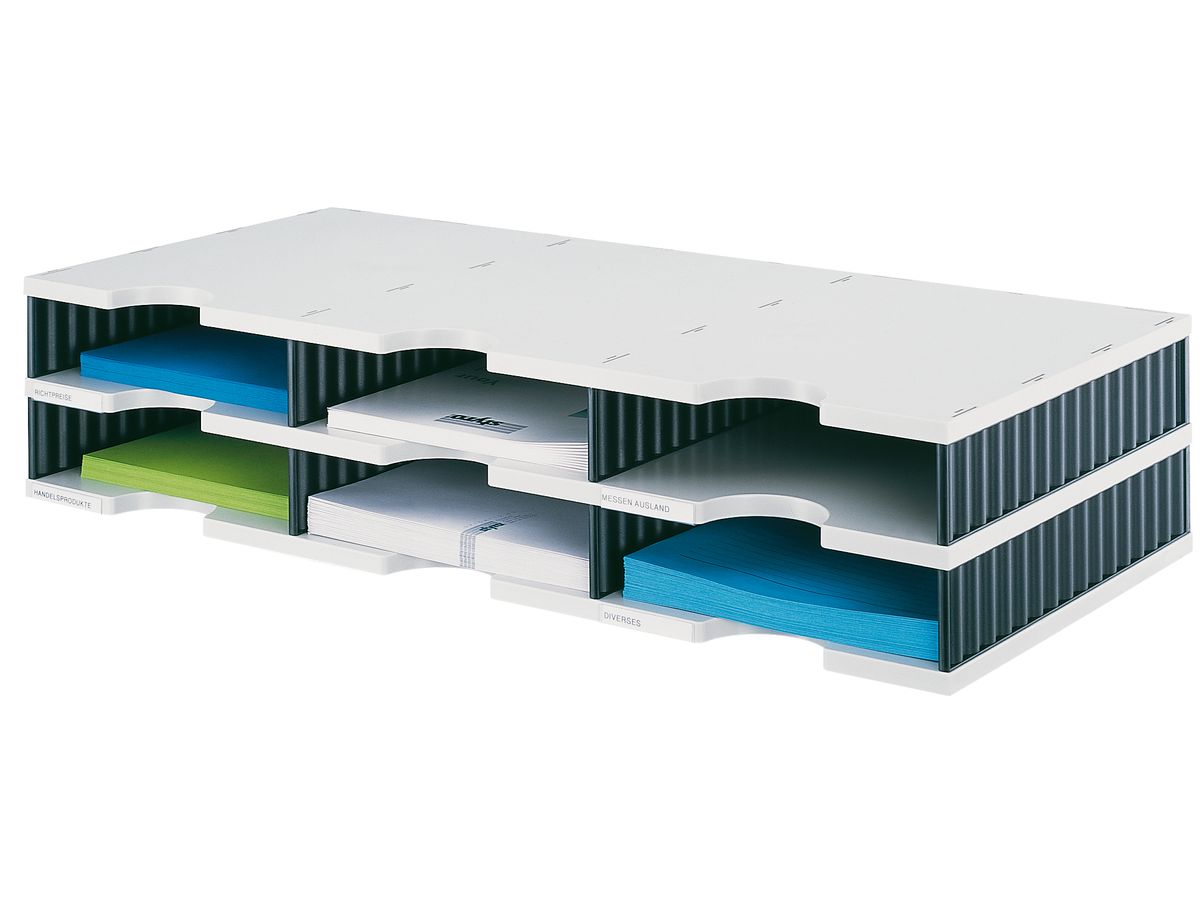 STYRO Sistema arch. styrodoc trio 268-03021.98 grigio/nero 6 scomparti (7612176106689)