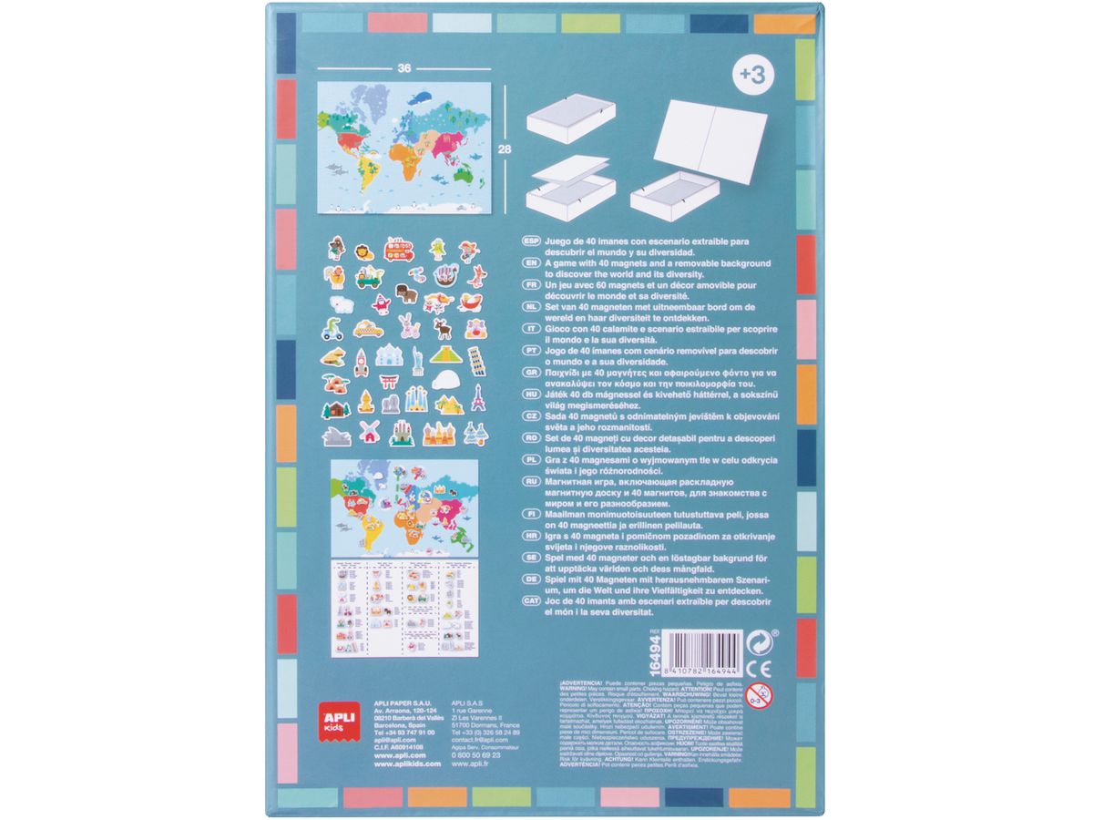 APLI KIDS Magnetspiel Weltkarte 16494 40-teilig (8410782164944)