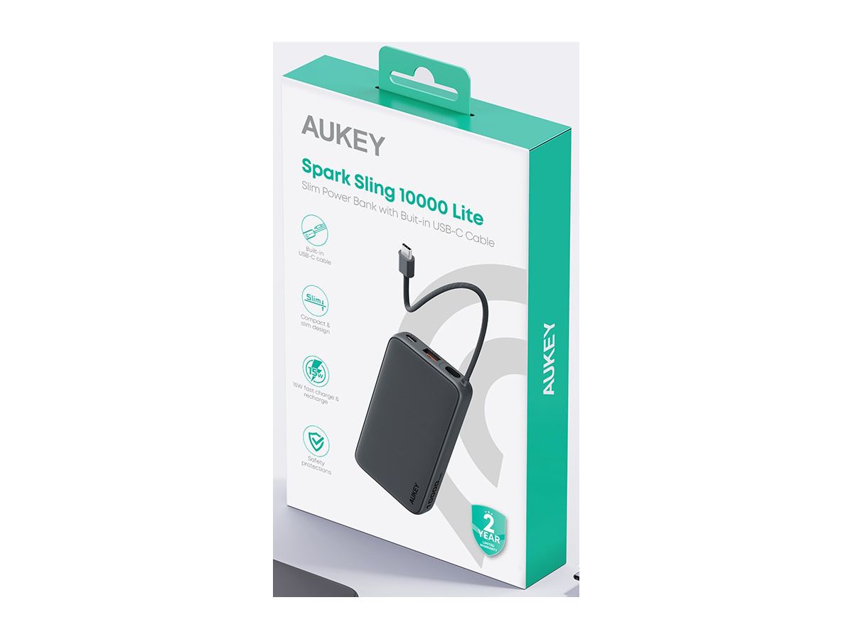 AUKEY Spark Sling 10000mAh PB PB-Y53 15W PD, Bild-in-USB-C Cal.Gr (0689323787968)