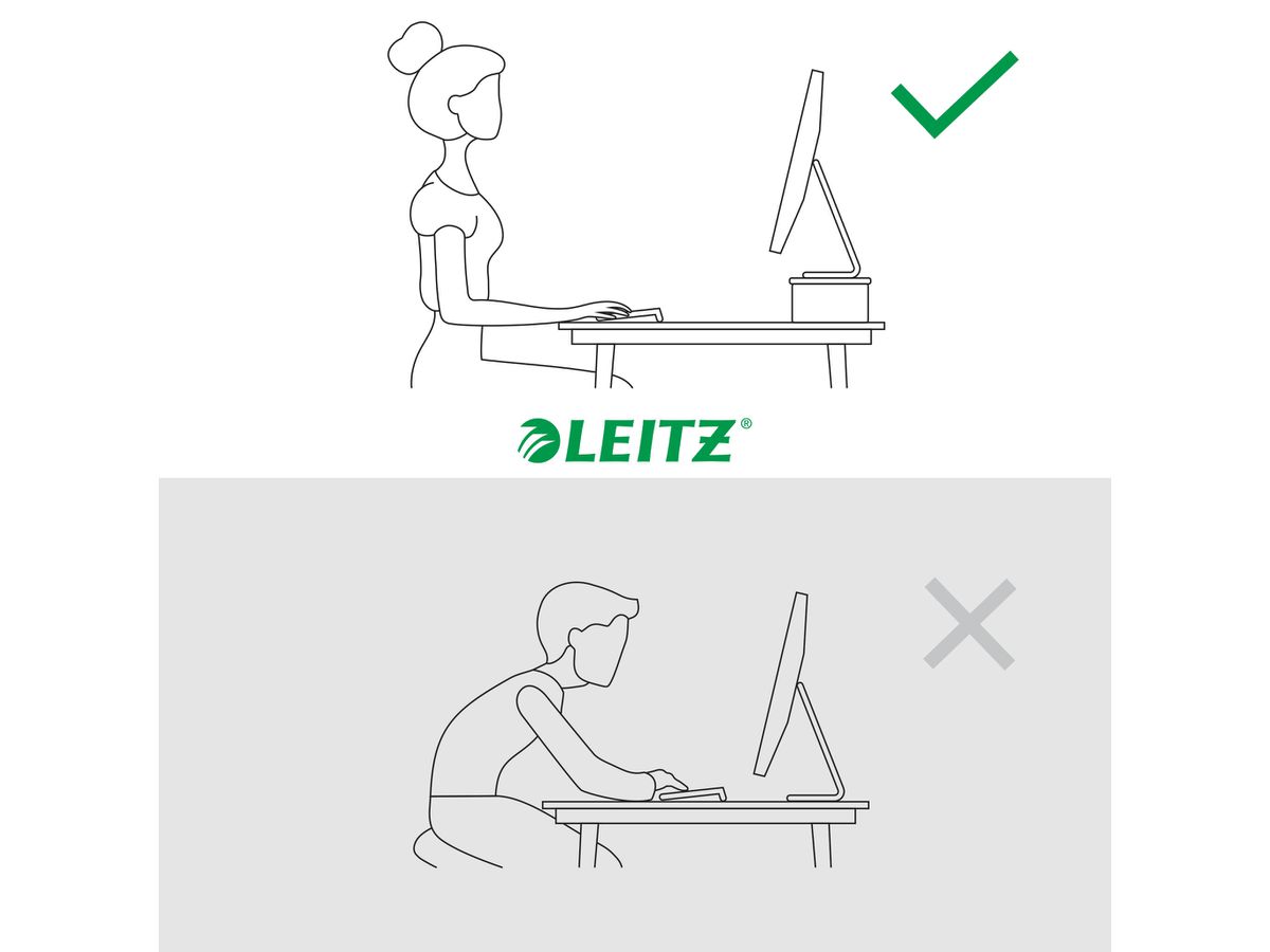 LEITZ Support pour moniteur Ergo 6434-00-01 Blanc (4002432132614)