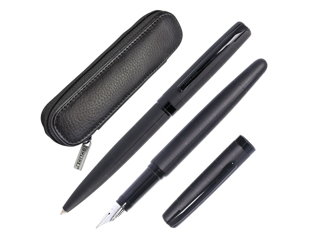 ONLINE Geschenkset Eleganza M 34573 black, Lederetui (4014421345738)