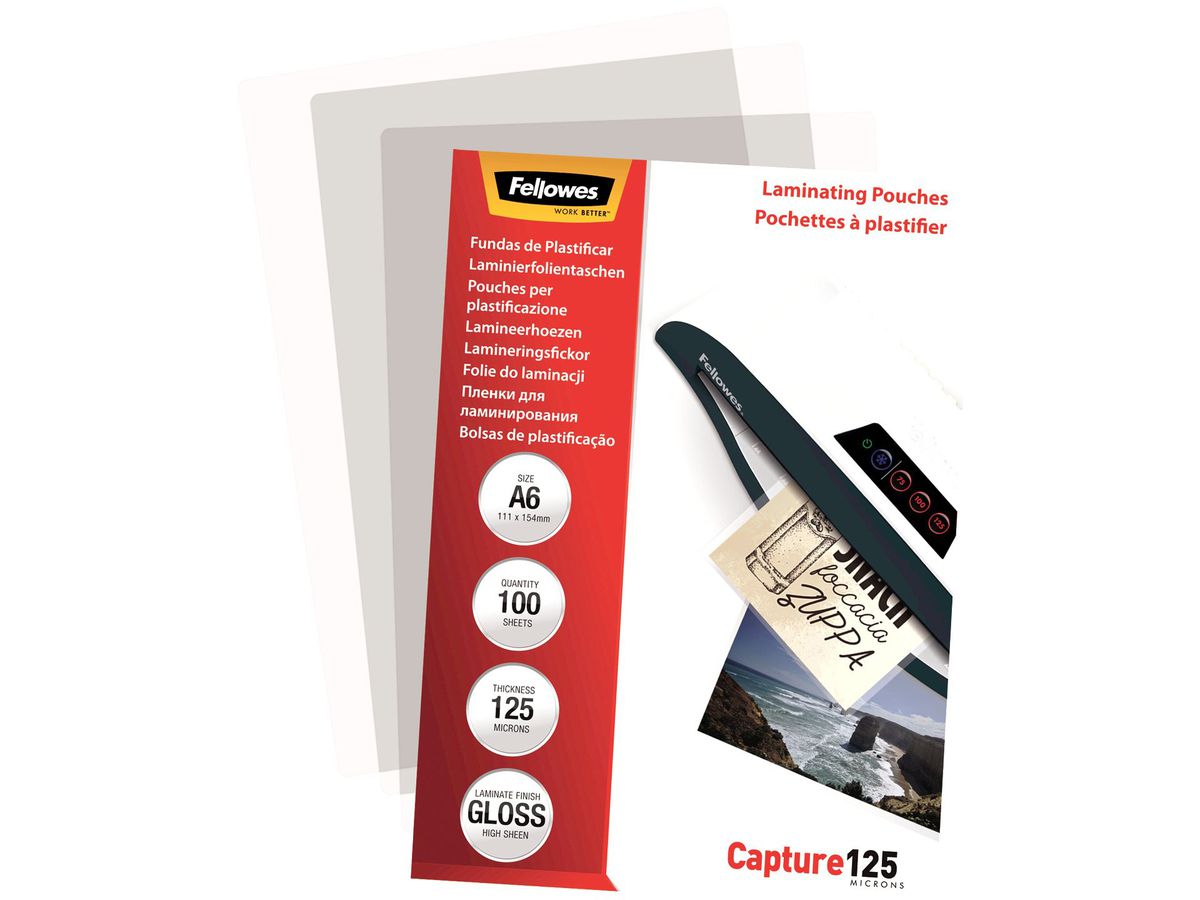 FELLOWES Pochettes à plastifier A6 5307201 brillant, 125my 100 pcs. (0077511530722)