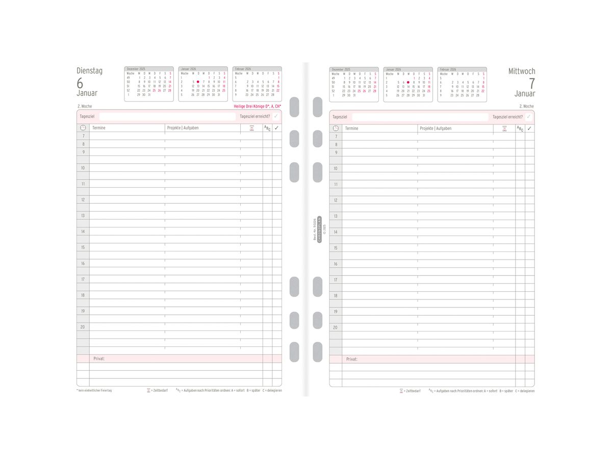CHRONOPLAN Plan journalier recharge 2026 50226Z.26 1J/1P A5 (4004182088395)