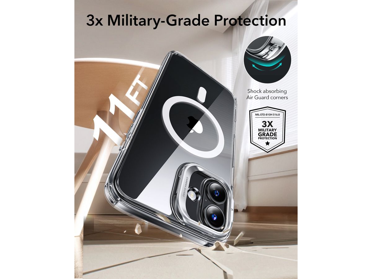 ESR Classic Hybrid Case MagSafe 1A74701 +Stand iPhone 16 Clear (4894240217436)