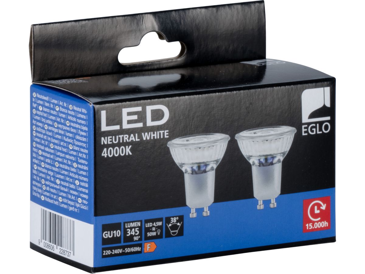 EGLO Ampoule LED GU10 110148 345 lumen, 4.5W 2 pcs. (9008606228737)