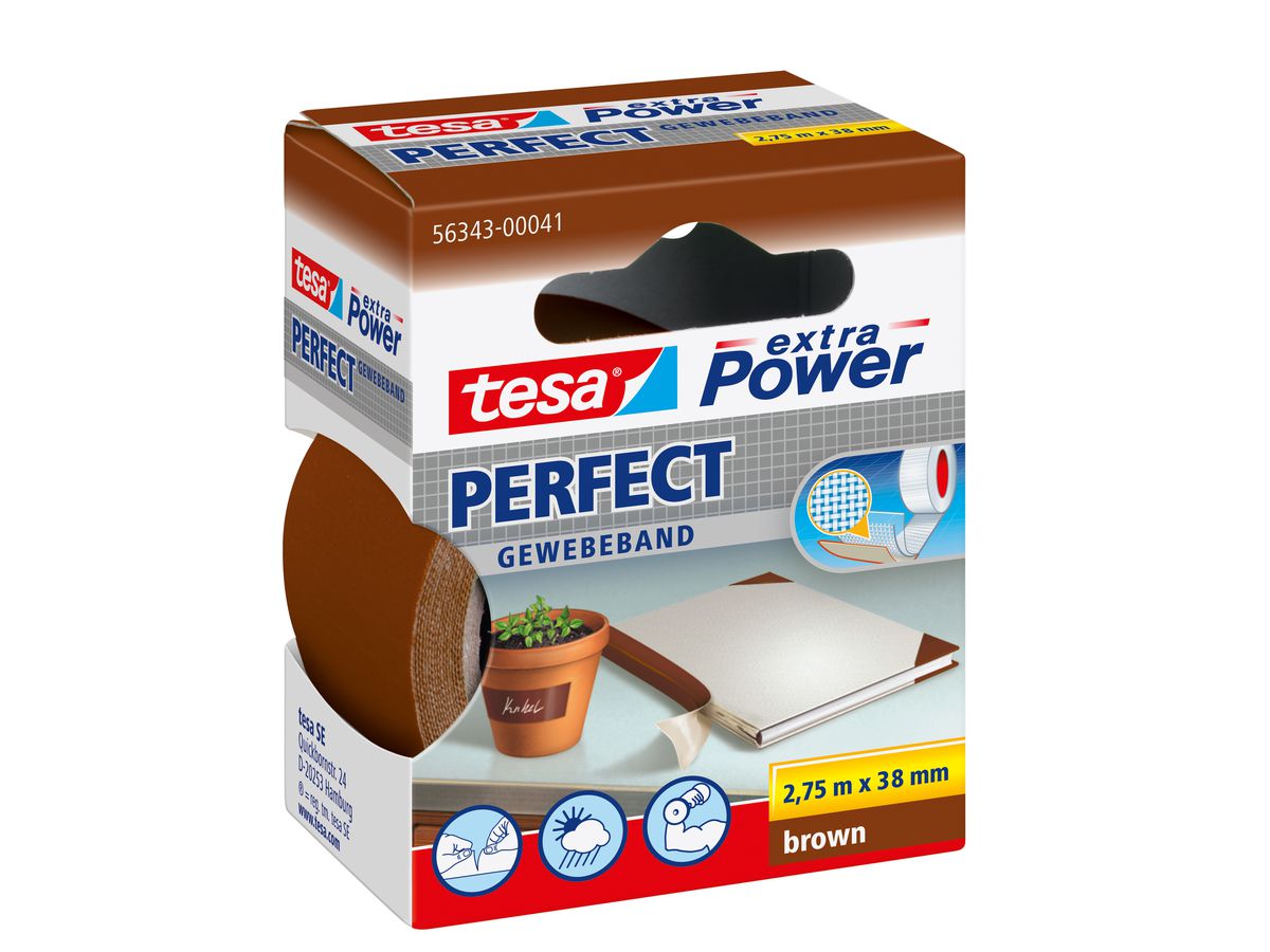 TESA Extra Power Perfect 2.75mx38mm 563430004 Nastro tessilo. marrone (4042448044297)