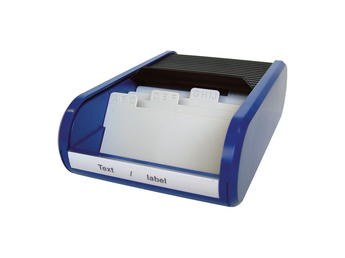 HELIT Visitenkarten-Box H6218093 schwarz/blau 67x136x240mm (4012086021141)