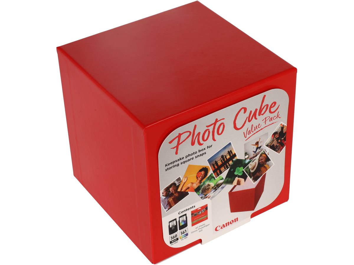 CANON Photo Cube Value Pack CMYBK PGCL560/1 PIXMA TS5350 5x5 PP-201 40fo. (8714574676364)
