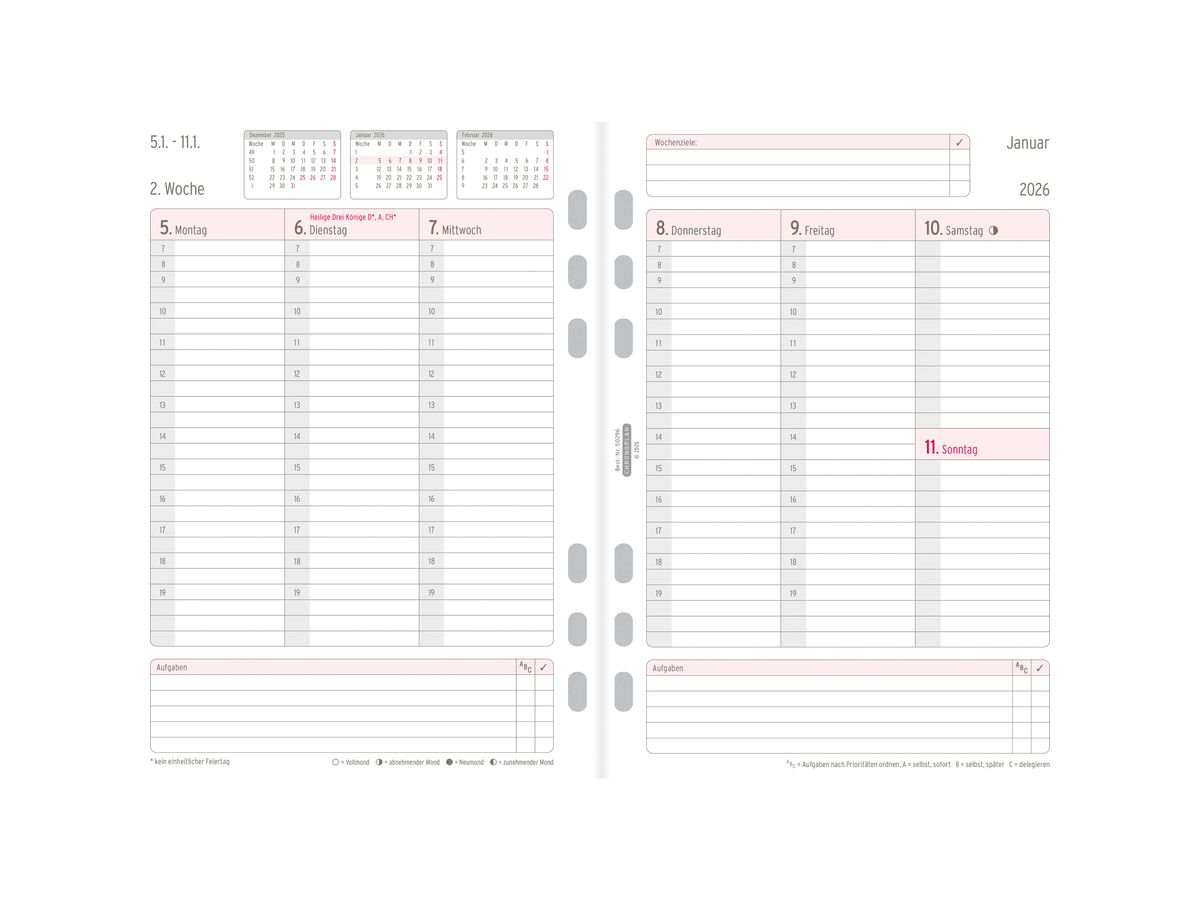 CHRONOPLAN Set annuel plan semainier 2026 50296Z.26 1S/2P A5 (4004182088463)