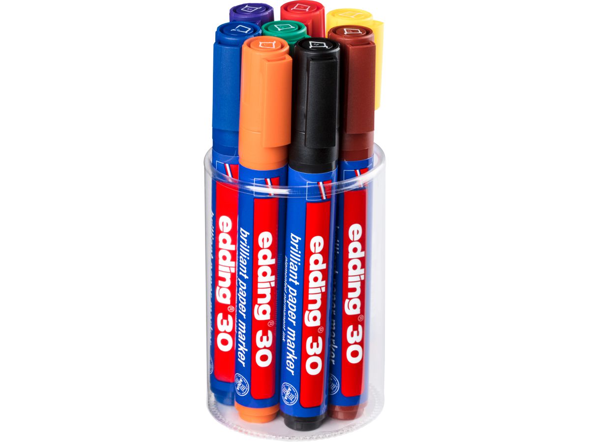 EDDING Permanent Marker 30 30-E8 8 colori ass. (4004764099795)
