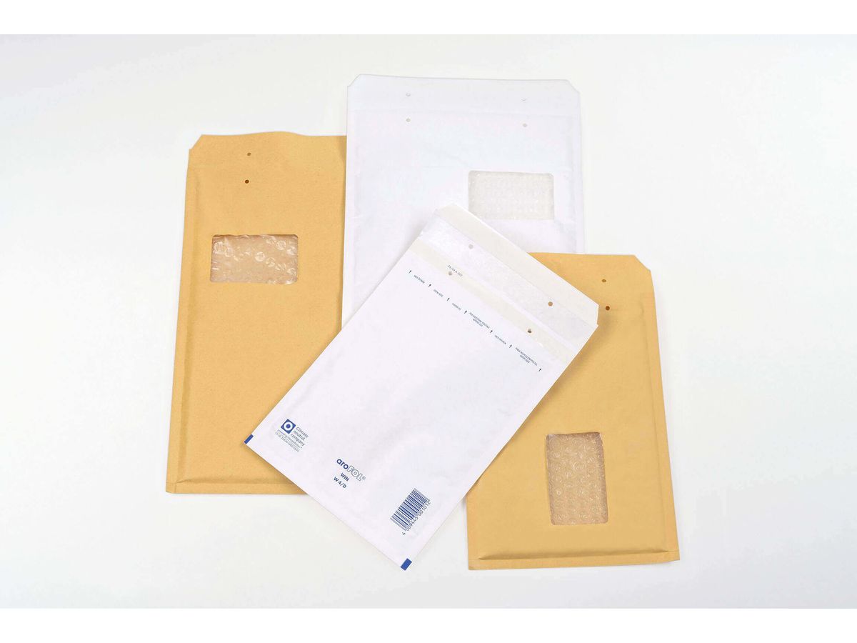 AROFOL Busta imbottita 7/G 250x350mm 2FVAF000517 bianco, finestra sini. 100 pz. (4009445005171)