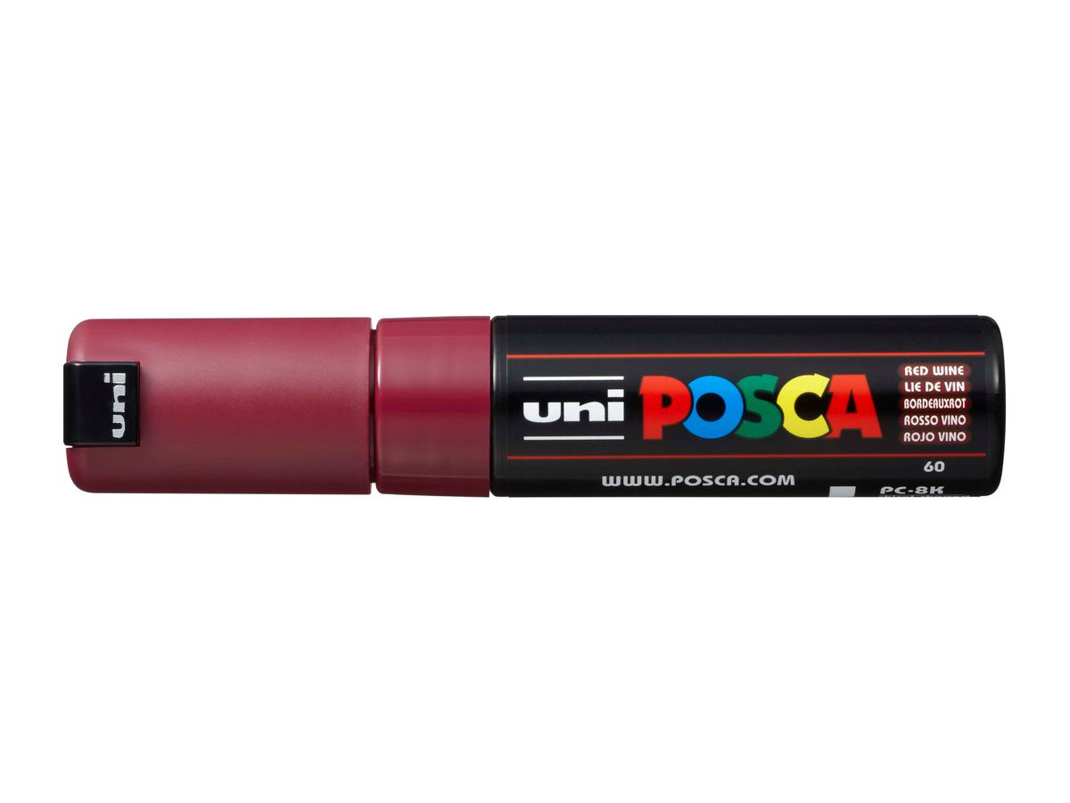 POSCA Marker 8mm PC8K RED WIN bordeaux, Keilspitze (4902778107539)