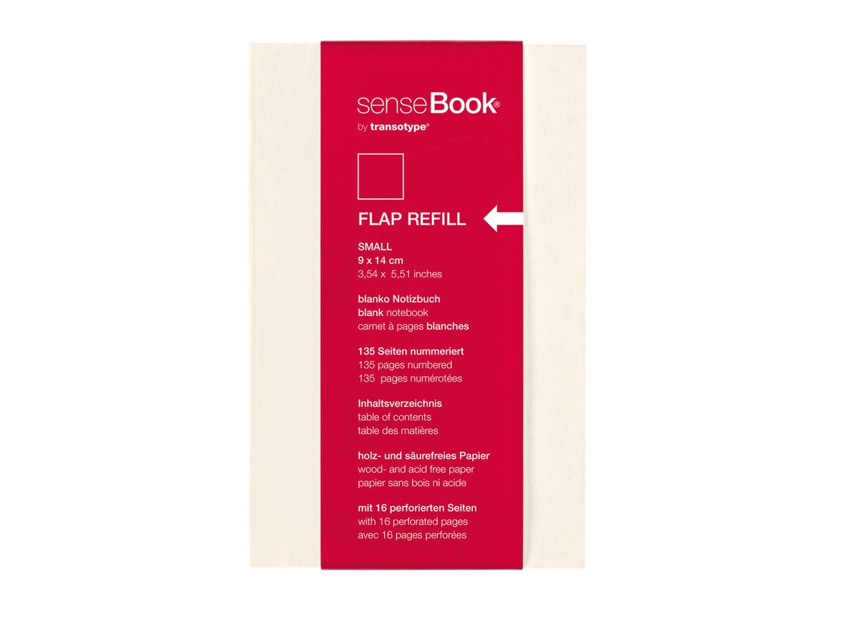 TRANSOTYPE senseBook FLAP REFILL A6 75510601 ligné, S, 135 feuilles beige (8716329071462)