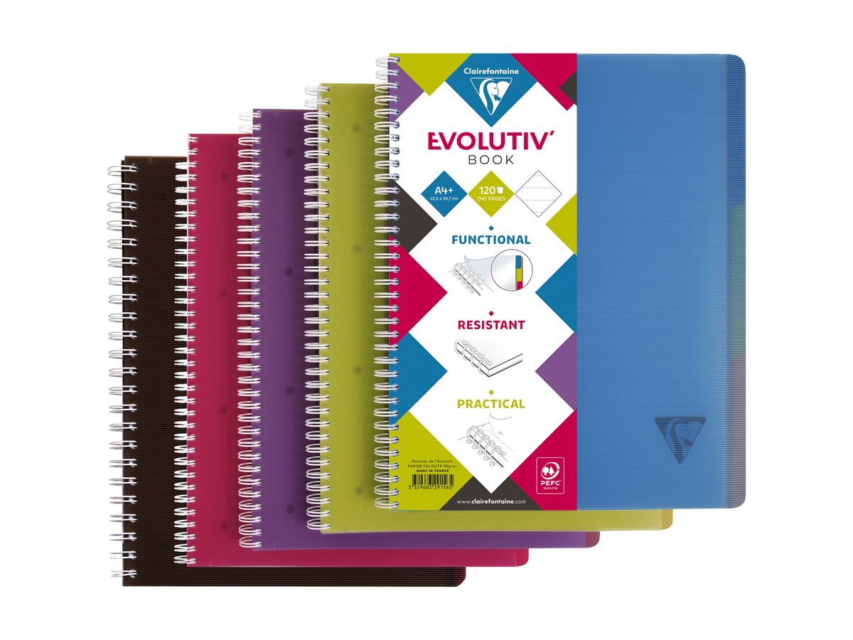 CLAIREFONTAINE LINICOLOR Cahier A4+ 329156 L8+MC 120 feuilles (3329683291565)