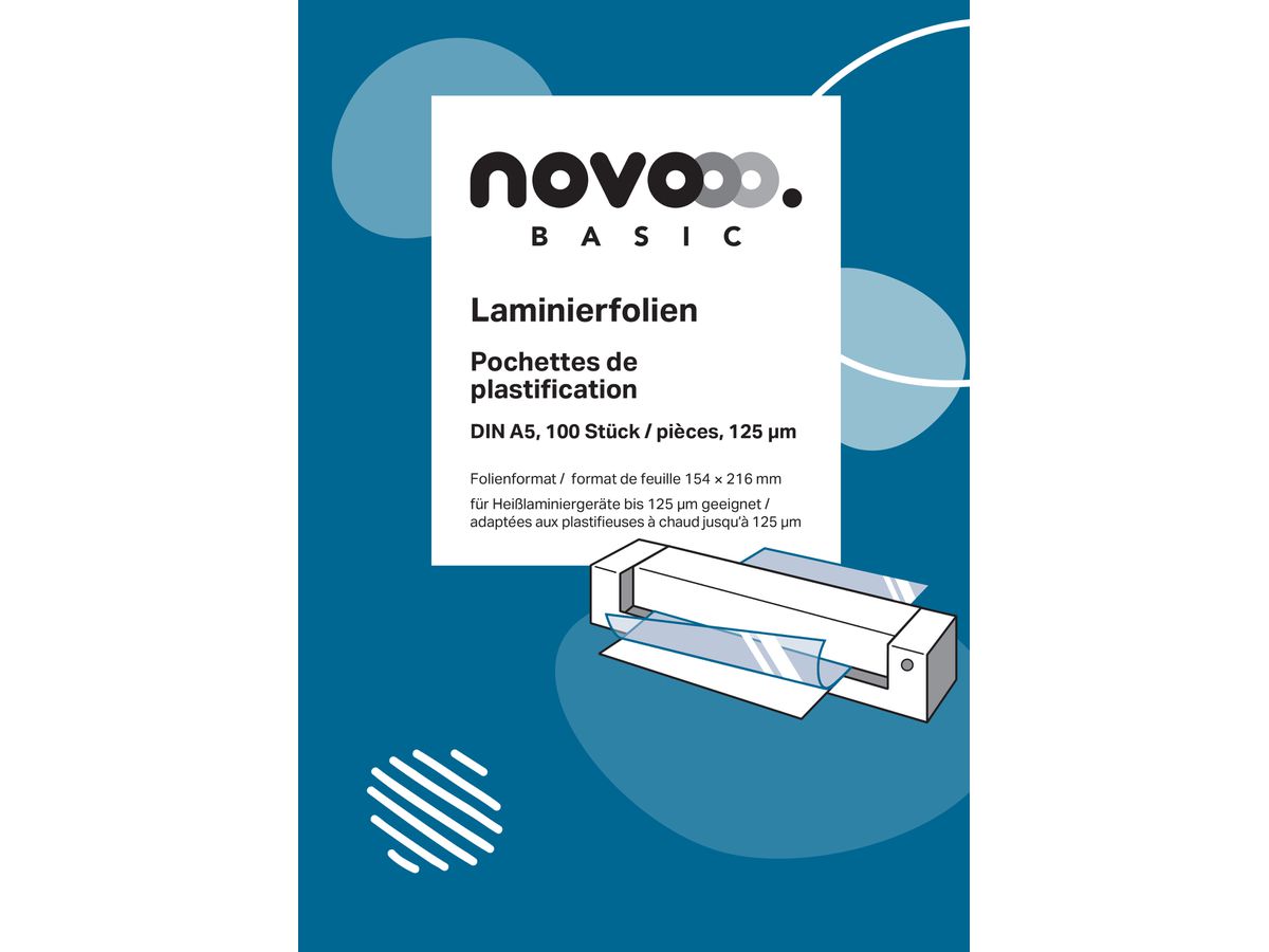 NOVOOO Laminierfolie A5 47040000 glanz, 125my 100 Stück (9010729047911)