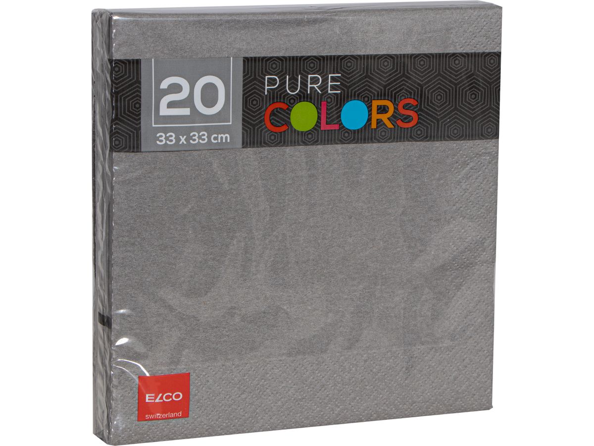 ELCO Serviettes tissue 33x33cm PC334020-011 3 plis, gris 20pcs. (7612614063109)