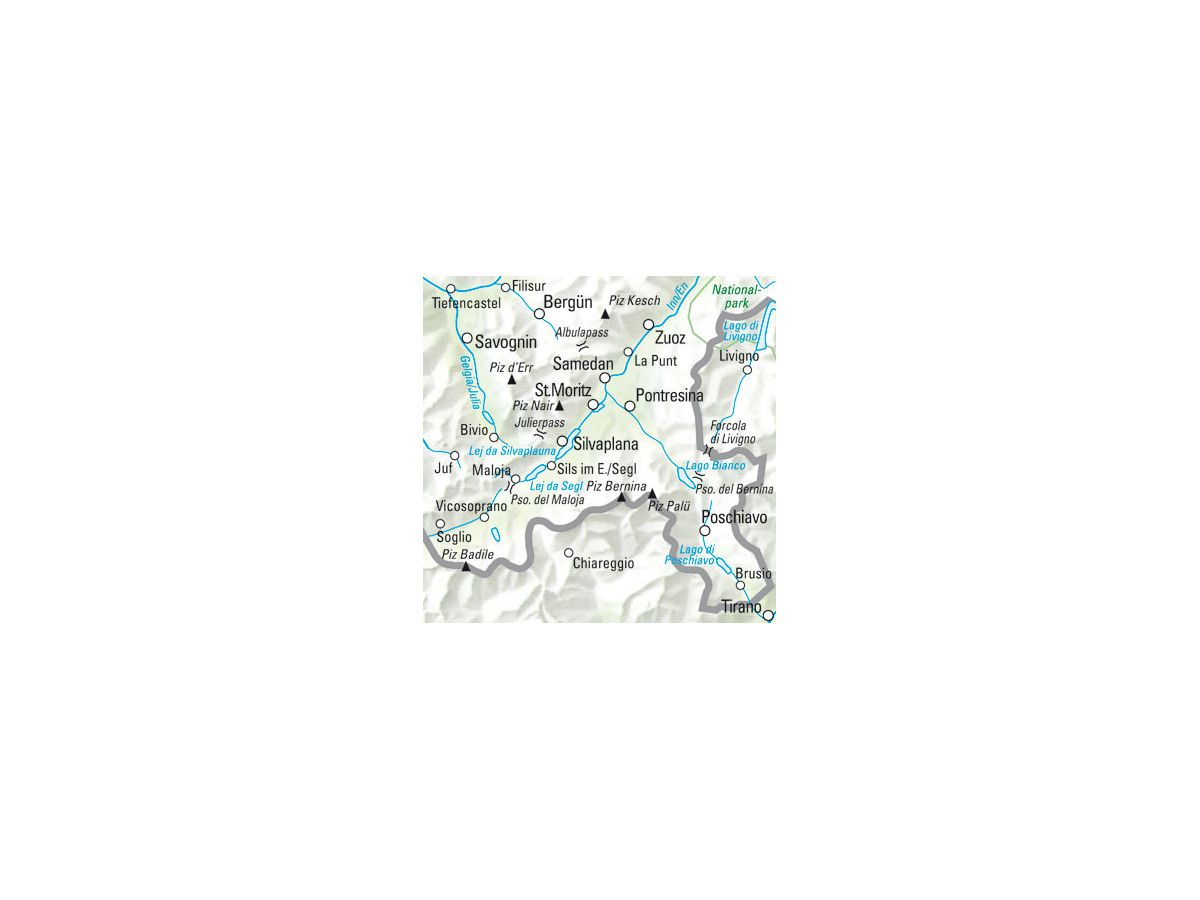 KÜMMERLY+FREY Carte des randonnées 325902228 Oberengadin 1:60'000 (9783259022283)