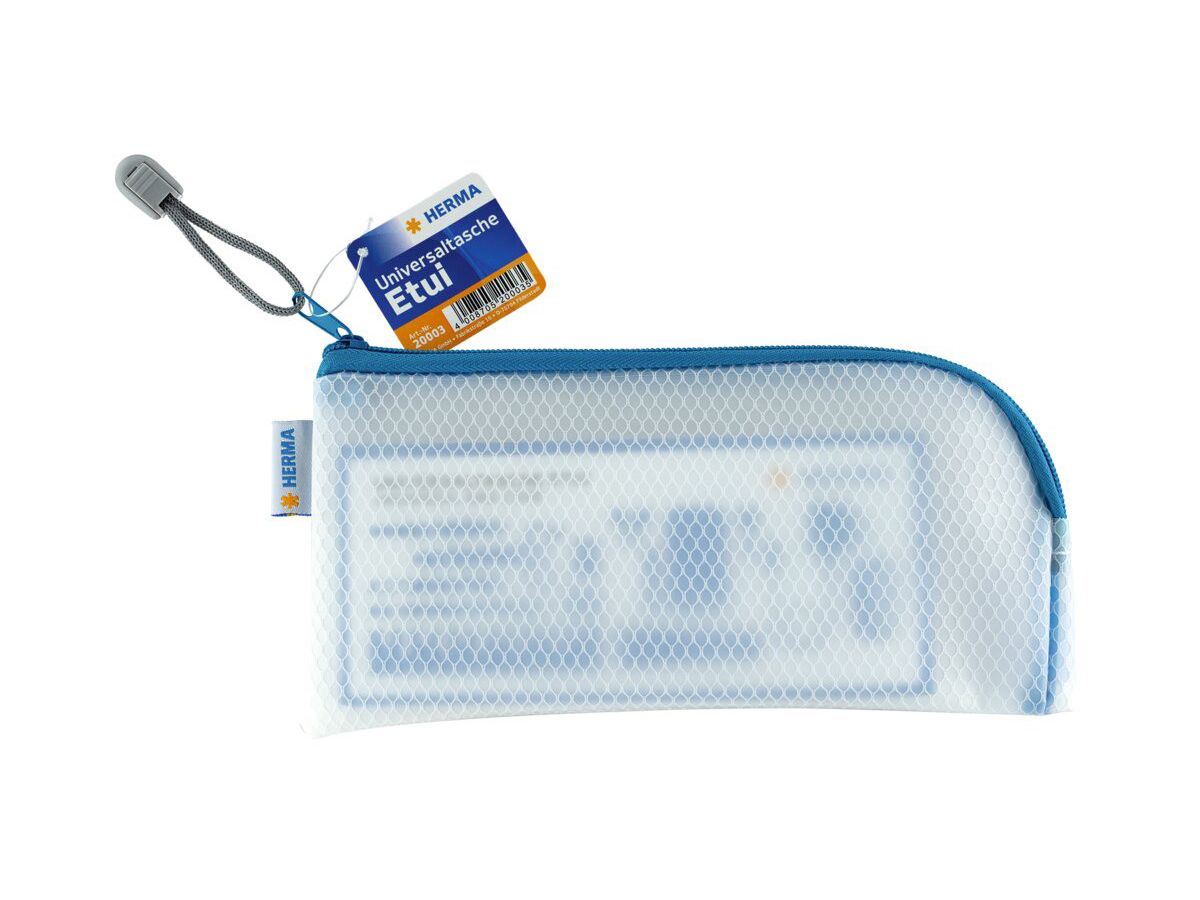 HERMA Tasca documenti con zip A6 20003 blu, 23x11cm (4008705200035)