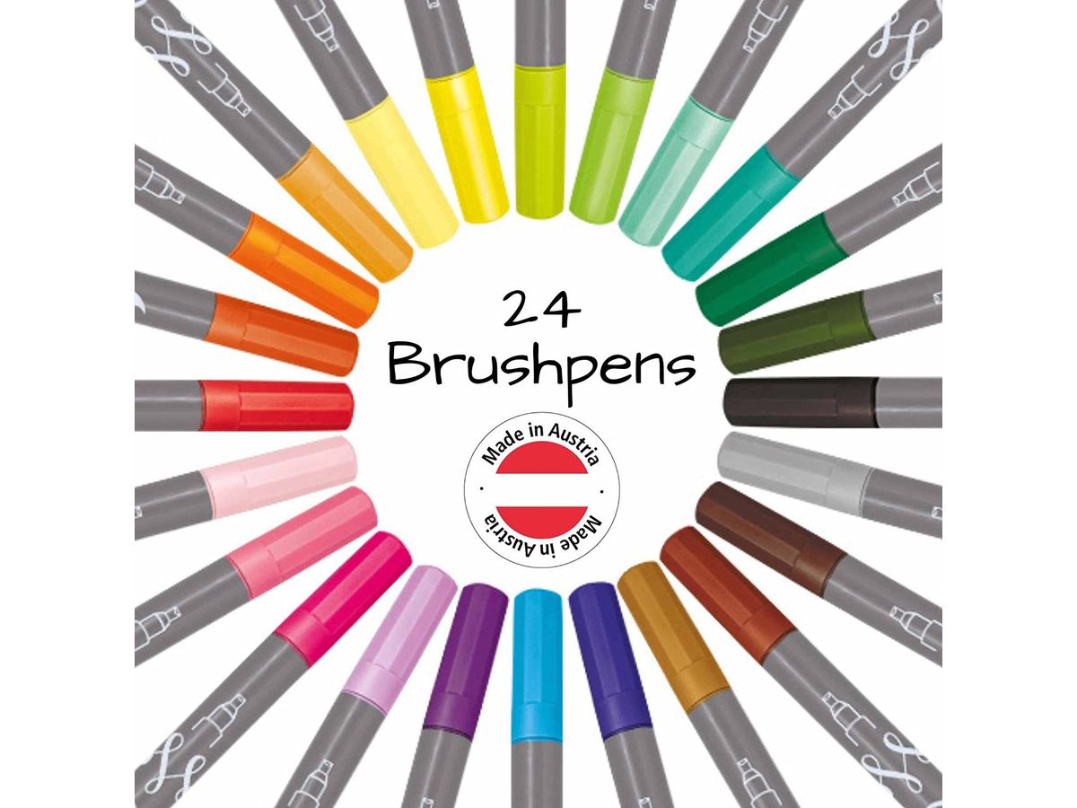 ONLINE Callibrush Pen Double Tip 19082 Bamboo Case (4014421190826)