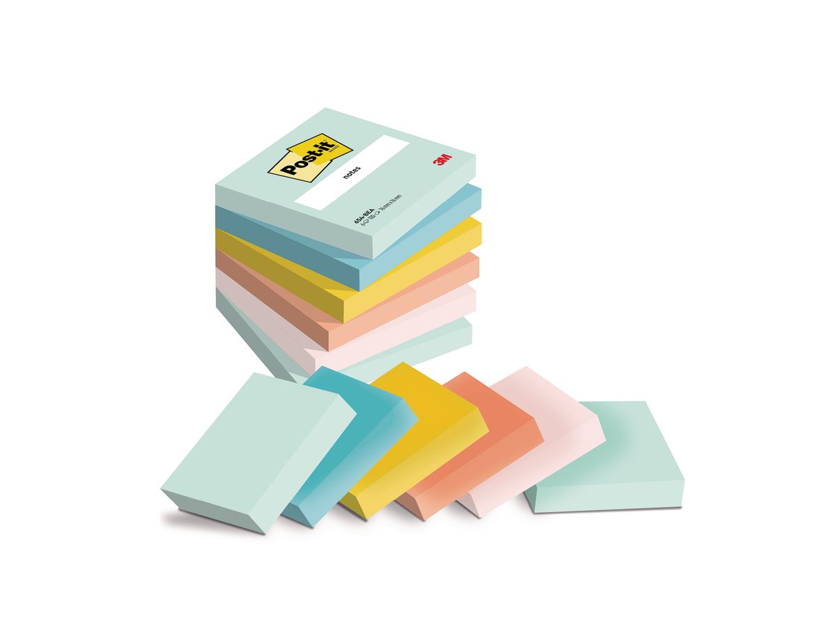 POST-IT Beachside 76x76mm 654-6-BEA 5-couleurs ass. 6x100 feuilles (4054596926103)