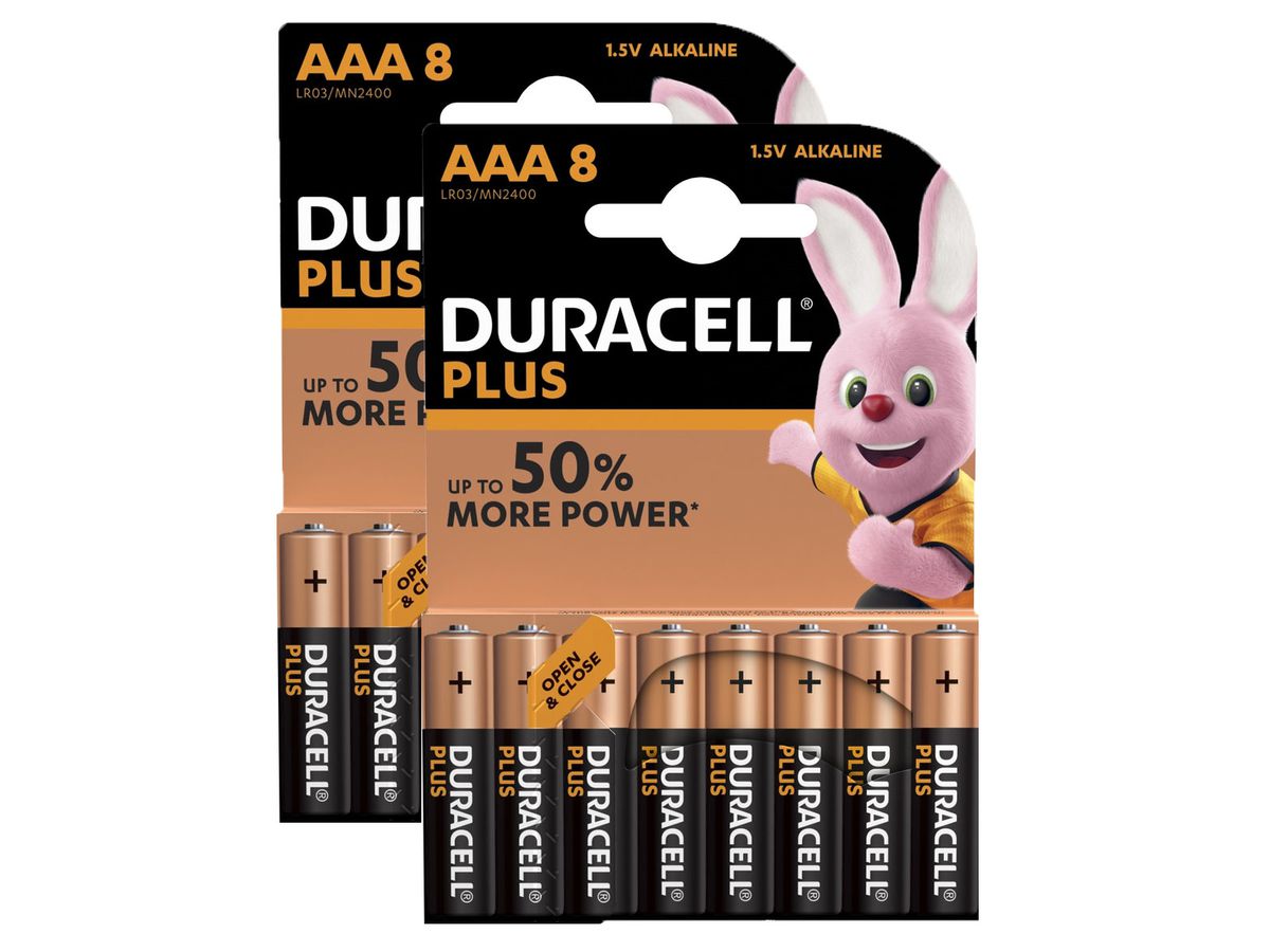 DURACELL Batterie Plus Power MN2400 AAA, LR03, 1.5V 16 Stück (7640115362223)