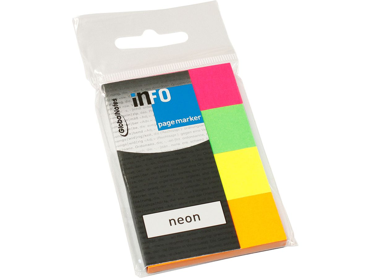 INFO Page Marker im Umschlag 5670-89 Neon, 20x50mm,4x40 Blatt (4011169670894)