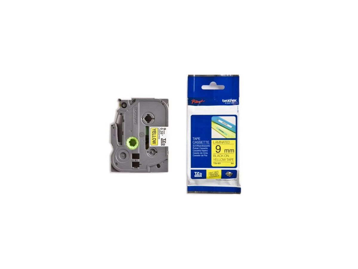 PTOUCH Nastro, plastific. nero/giallo TZe-621 PT-1280VP 9 mm (4977766686655)