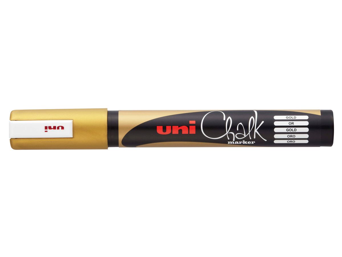 UNI-BALL Chalk Marker 1.8-2.5mm PWE-5M GOLD gold, Rundspitze (4902778222089)