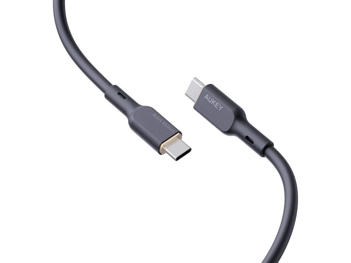 AUKEY Cable USB-C-to-C, Silicone CB-SCC102 1.8m, 100W,Black (0689323785278)