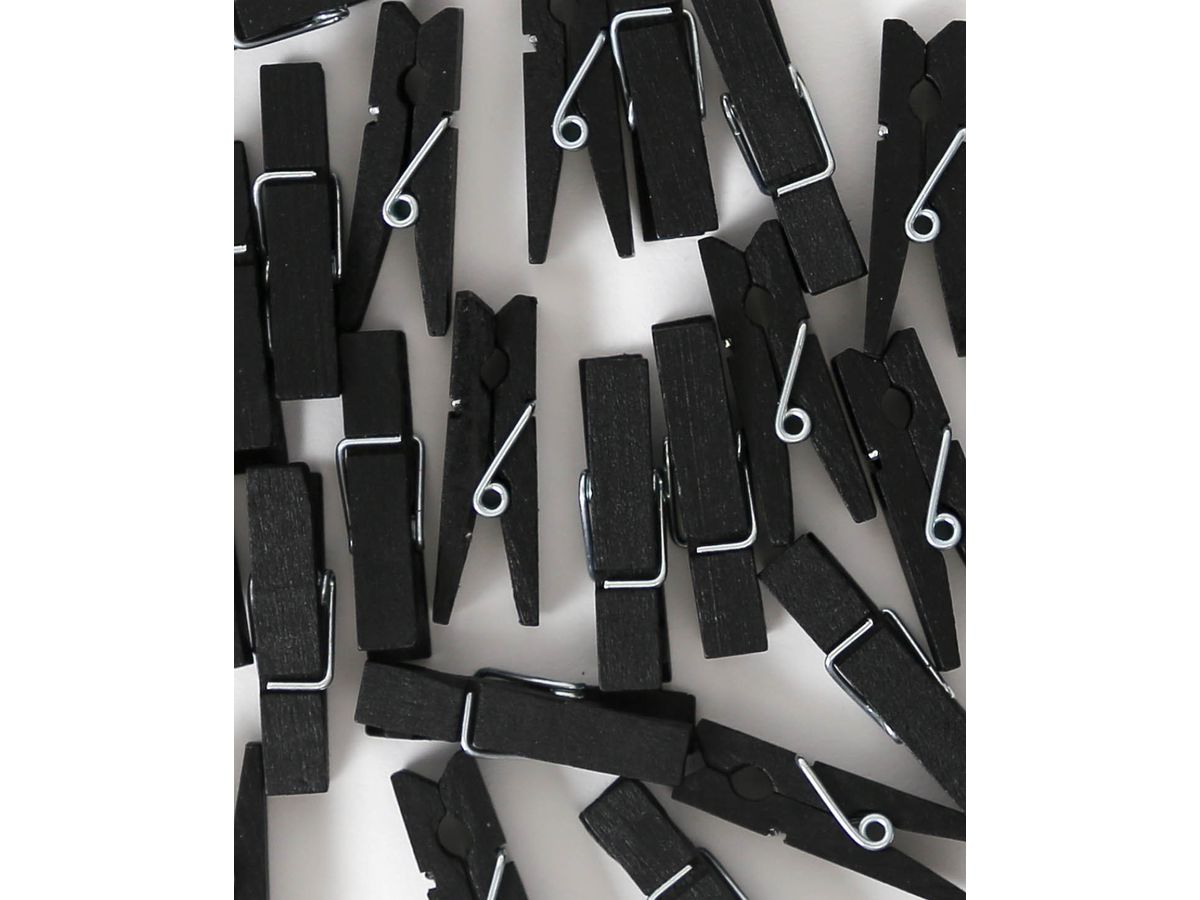 I AM CREATIVE Pince en bois Let`s Organize 4035.22 noir, 35mm, FSC 25 pièces (7611983211814)