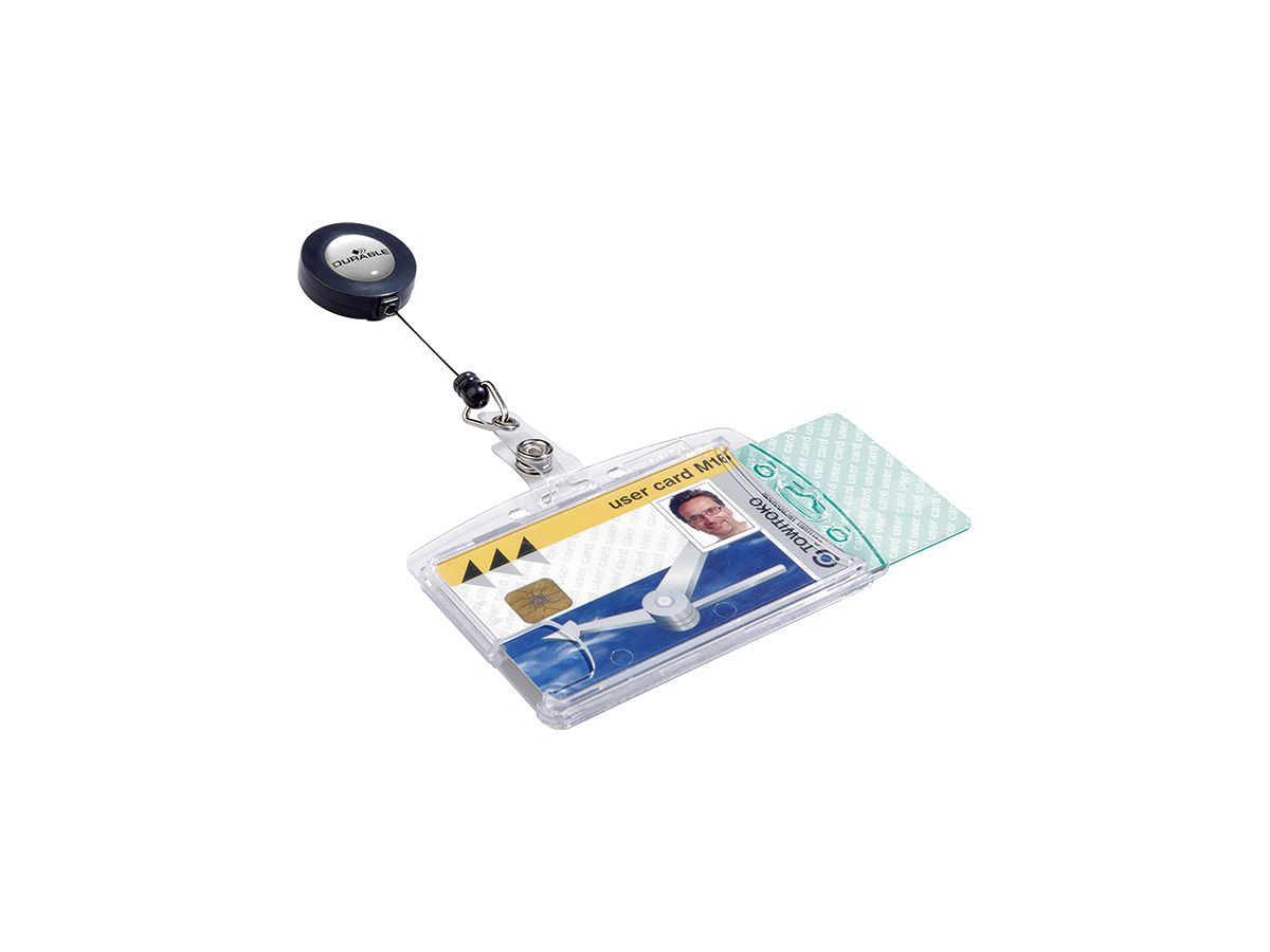 DURABLE Porte-badge pour 2 cartes 822419 a. enrouleur, 54x85mm 10pcs. (4005546802770)
